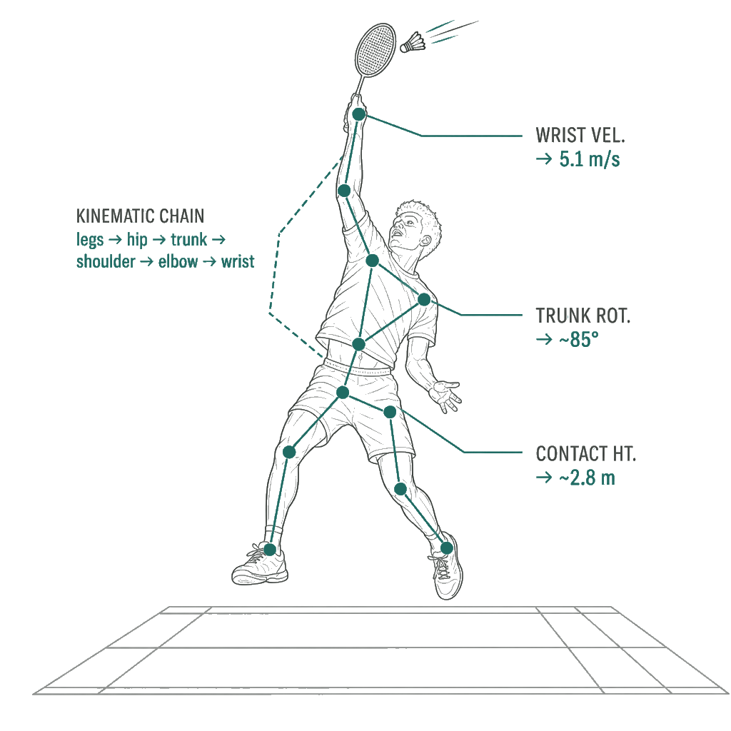 Jump smash long kinematic chain coaching plate