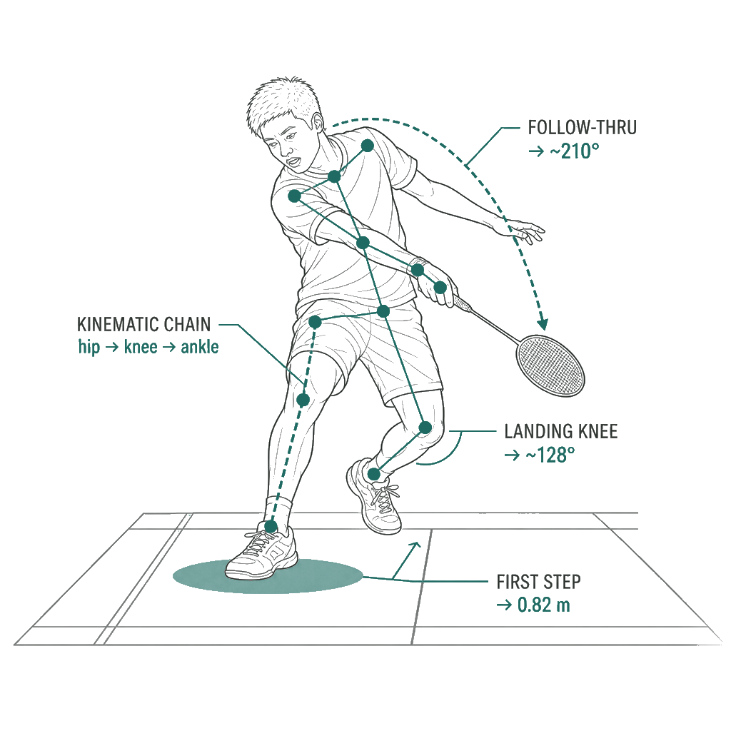Smash landing follow-through coaching plate